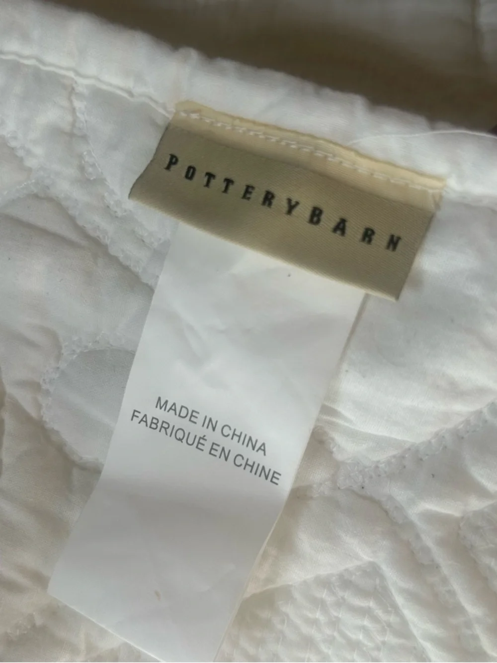 Pottery Barn White Quilted Coverlet Cotton White King Cottage Core Farmhouse
